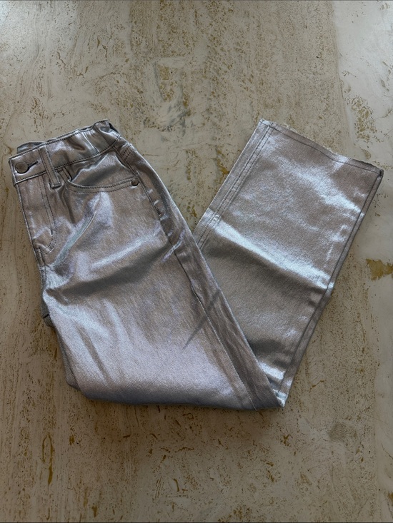 Cat & Jack Other - Cat & Jack Grit & Glam Metallic Pants Girls Sz 8 Silver Sparkle
